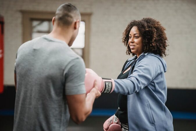 joyful moment at the gym